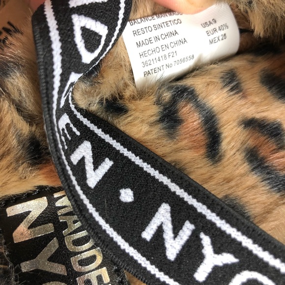 Madden NYC Animal Print Faux Fur Crossband Platform Sandals - Picture 10 of 11